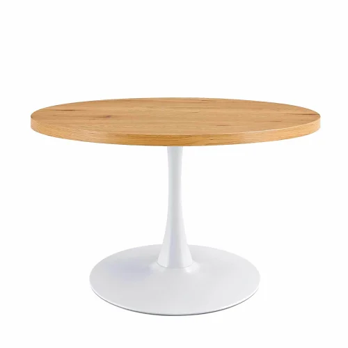 MESA DE JANTAR Ø 110 CM BRANCA/NATURAL EUDORA