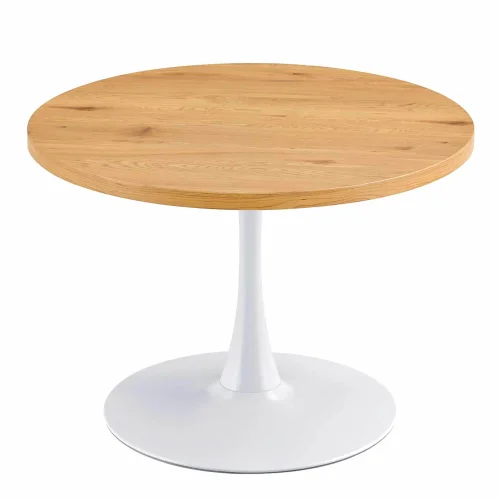 MESA DE JANTAR Ø 110 CM BRANCA/NATURAL EUDORA