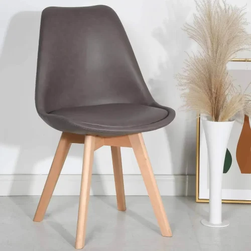 Torre Karlskrona PU Marrom Cadeira Faia Cor Pernas | mostrar