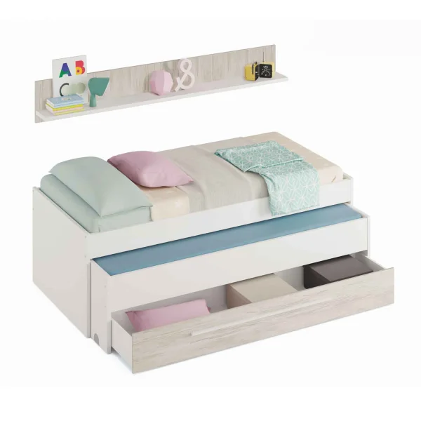 CONJUNTO JUVENIL COM ARMÁRIO E MESA DE ESTUDO ELKIN