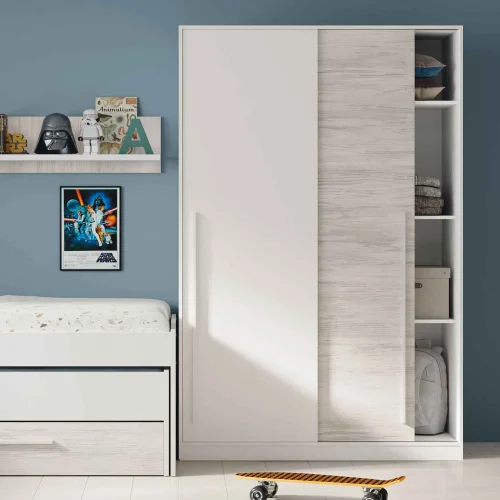 CONJUNTO JUVENIL COM ARMÁRIO E MESA DE ESTUDO ELKIN