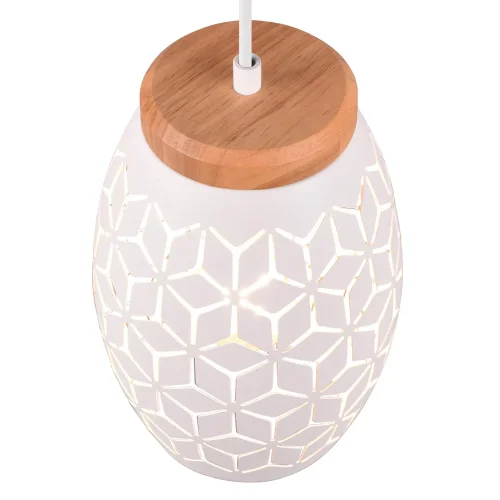 CANDEEIRO PENDENTE 3 LUZES EM METAL BRANCO E27 BIRKITA