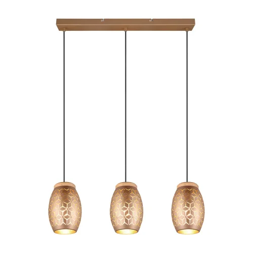SUSPENSÃO DE TETO 3 LUZES METAL CAFÉ E27 BIRKITA