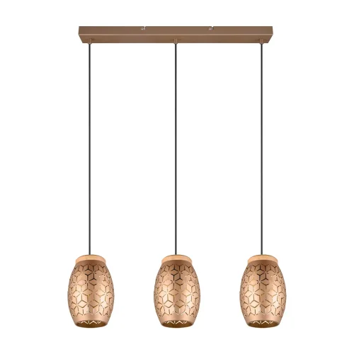 SUSPENSÃO DE TETO 3 LUZES METAL CAFÉ E27 BIRKITA