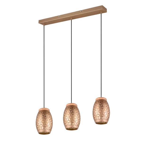 SUSPENSÃO DE TETO 3 LUZES METAL CAFÉ E27 BIRKITA