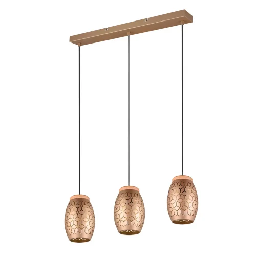 SUSPENSÃO DE TETO 3 LUZES METAL CAFÉ E27 BIRKITA