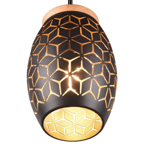 CANDEEIRO PENDENTE DE TETO 3 LUZES METAL PRETO E27 BIRKITA