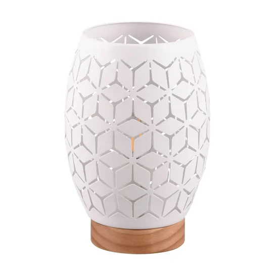 CANDEEIRO DE MESA 1 LUZ METAL BRANCO E27 BIRKITA 2