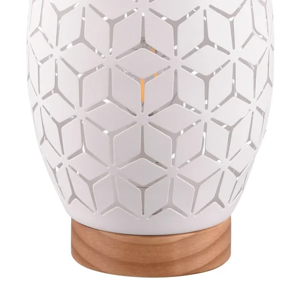 CANDEEIRO DE MESA 1 LUZ METAL BRANCO E27 BIRKITA