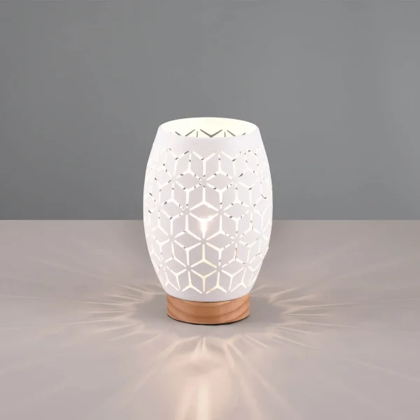 CANDEEIRO DE MESA 1 LUZ METAL BRANCO E27 BIRKITA