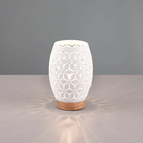 CANDEEIRO DE MESA 1 LUZ METAL BRANCO E27 BIRKITA