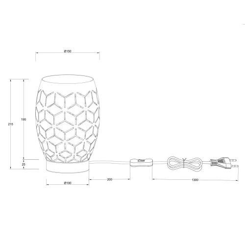 CANDEEIRO DE MESA 1 LUZ METAL BRANCO E27 BIRKITA