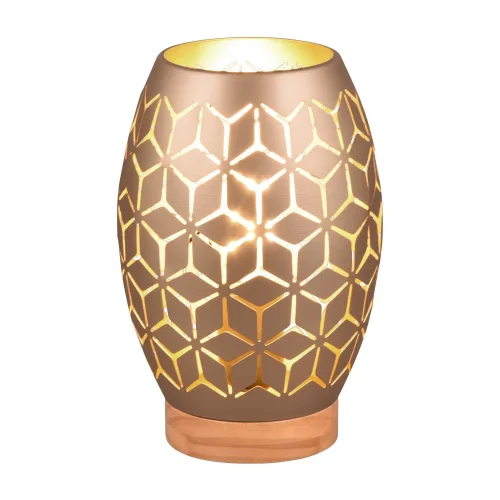 CANDEEIRO DE MESA 1 LUZ METAL CAFÉ E27 BIRKITA