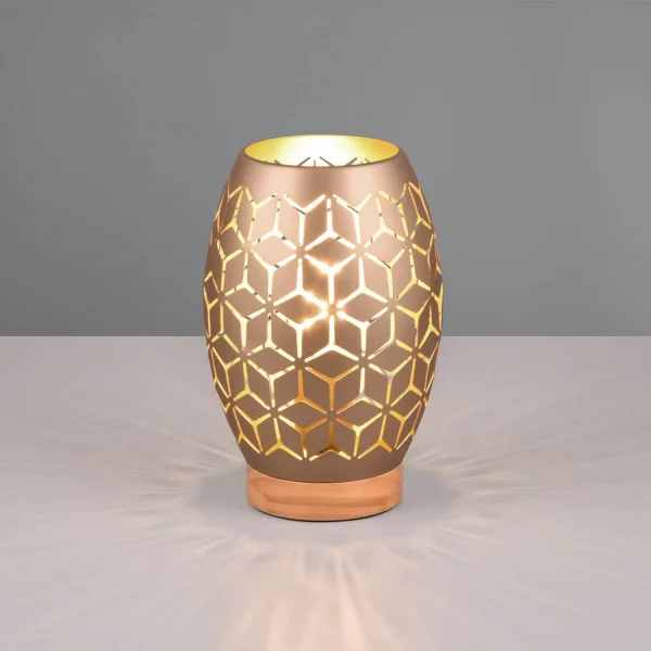 CANDEEIRO DE MESA 1 LUZ METAL CAFÉ E27 BIRKITA