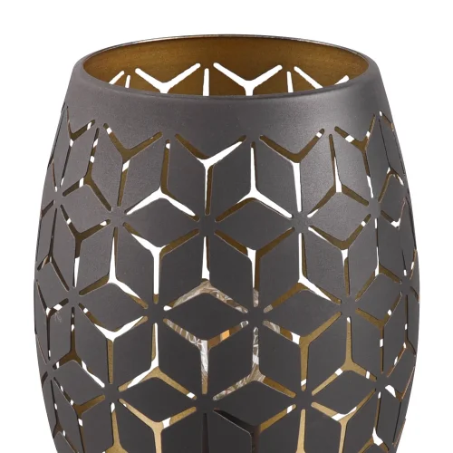 CANDEEIRO DE MESA 1 LUZ METAL NEGRO-DOURADO E27 BIRKITA