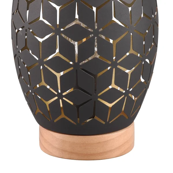 CANDEEIRO DE MESA 1 LUZ METAL NEGRO-DOURADO E27 BIRKITA