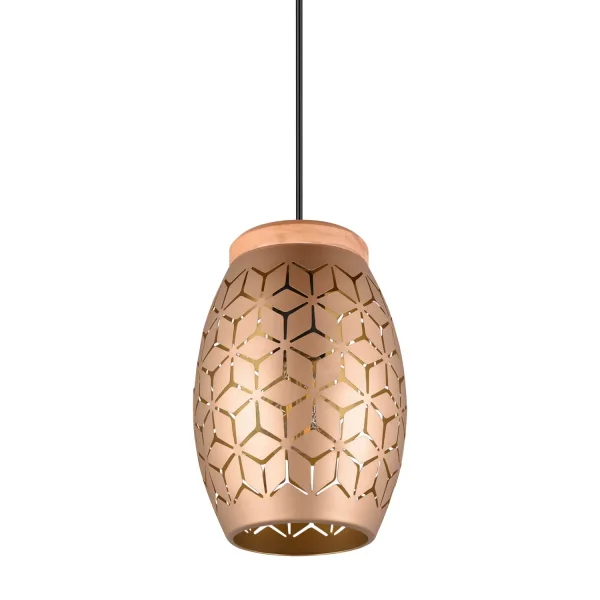 CANDEEIRO DE TETO 1 LUZ METAL CAFÉ E27 BIRKITA