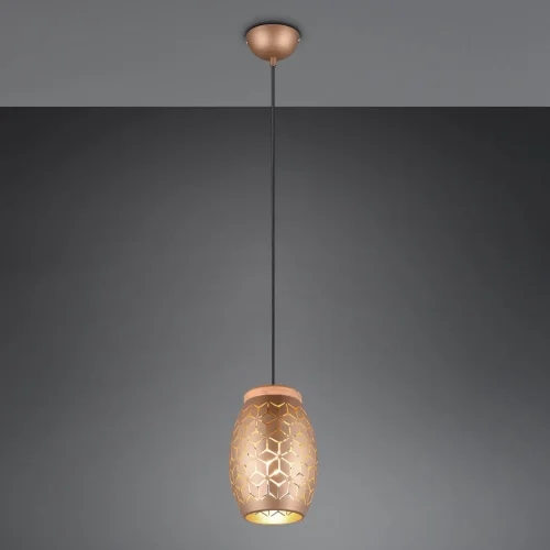 CANDEEIRO DE TETO 1 LUZ METAL CAFÉ E27 BIRKITA