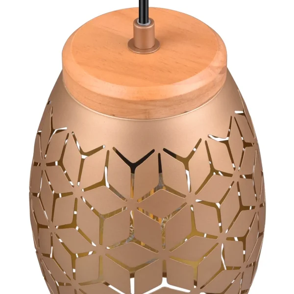 CANDEEIRO DE TETO 1 LUZ METAL CAFÉ E27 BIRKITA