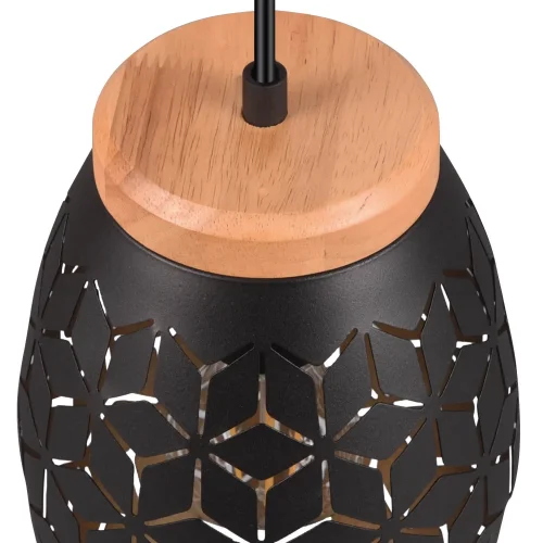 CANDEEIRO DE TETO SUSPENSO 1 LUZ MÉTAL PRETO E27 BIRKITA