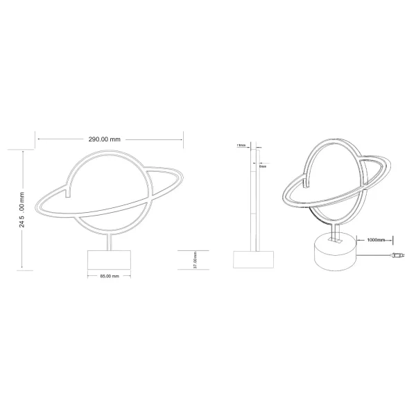 CANDEEIRO DE MESA LED 1,6 W USB PLANETA