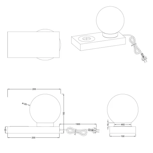 CANDEEIRO DE MESA COM ESTAÇÃO DE CARREGAMENTO PRETO E14 CLARISSA