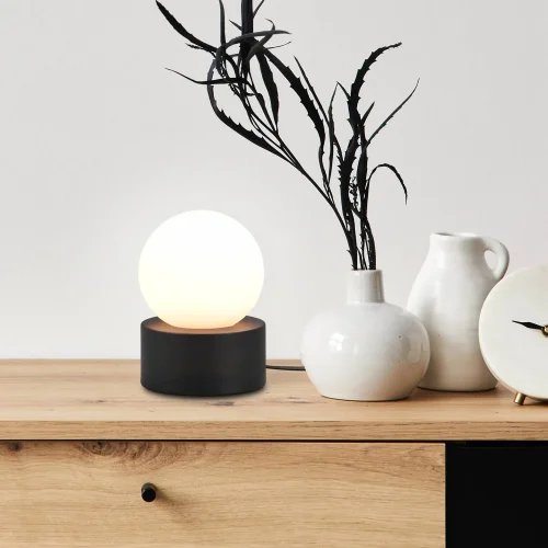 CANDEEIRO DE MESA TÁTIL PRETO E14 HESPERIA