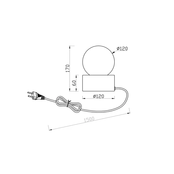 CANDEEIRO DE MESA TÁTIL PRETO E14 HESPERIA