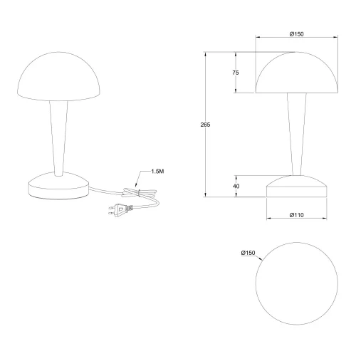 CANDEEIRO DE MESA TÁTIL LED 4,9 W 3000K BRONZE MATE CORK