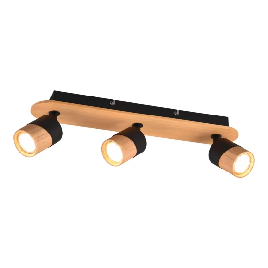 FOCO DE TETO 3 LUZES NEGRO AMARU GU10 2