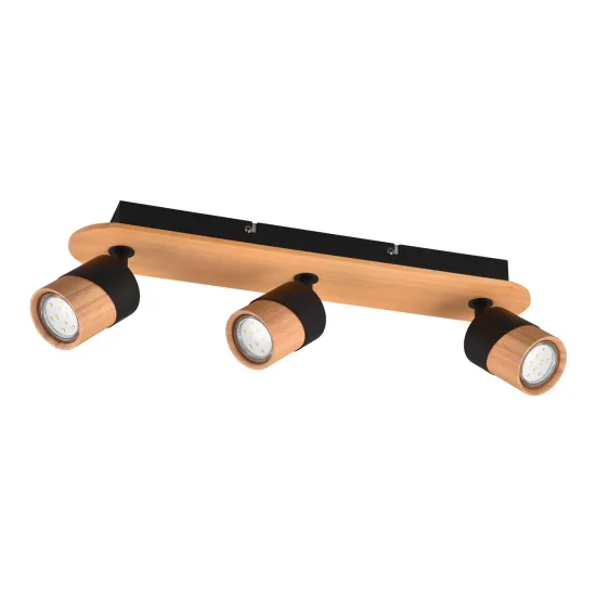 FOCO DE TETO 3 LUZES NEGRO AMARU GU10
