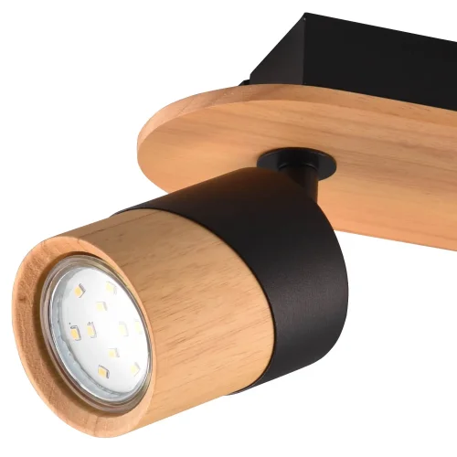 FOCO DE TETO 2 LUZES GU10 NEGRO AMARU