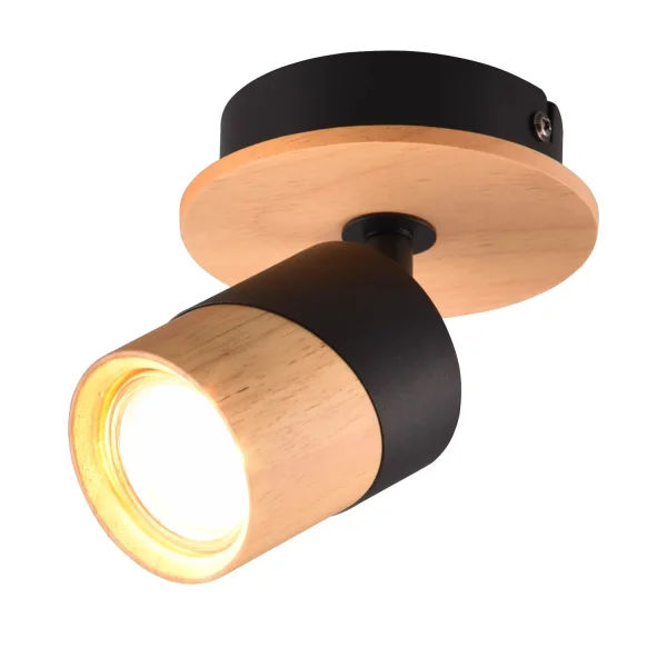 FOCO DE TETO/PAREDE 1 LUZ GU10 PRETO AMARU