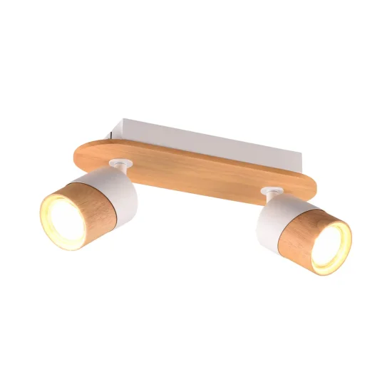 FOCO DE TETO 2 LUZES GU10 BRANCO AMARU 2