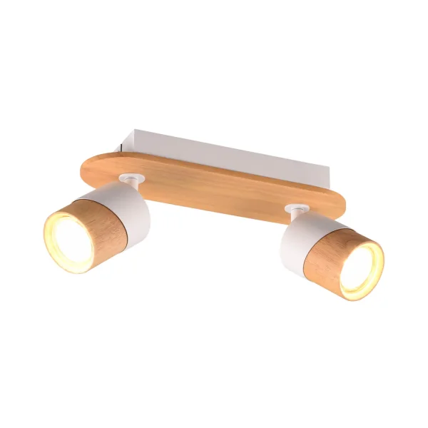 FOCO DE TETO 2 LUZES GU10 BRANCO AMARU