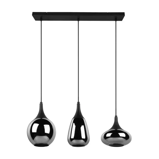 SUSPENSÃO 3 LUZES COR AÇO CROMADO E14 LESLIE 2