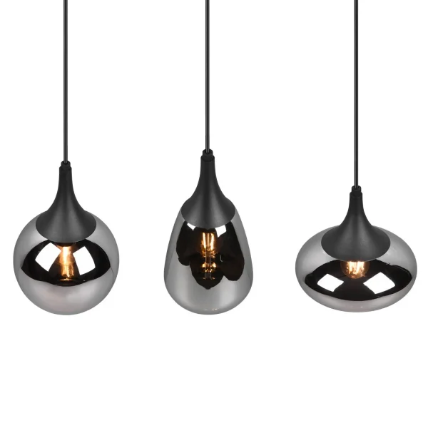 SUSPENSÃO 3 LUZES COR AÇO CROMADO E14 LESLIE