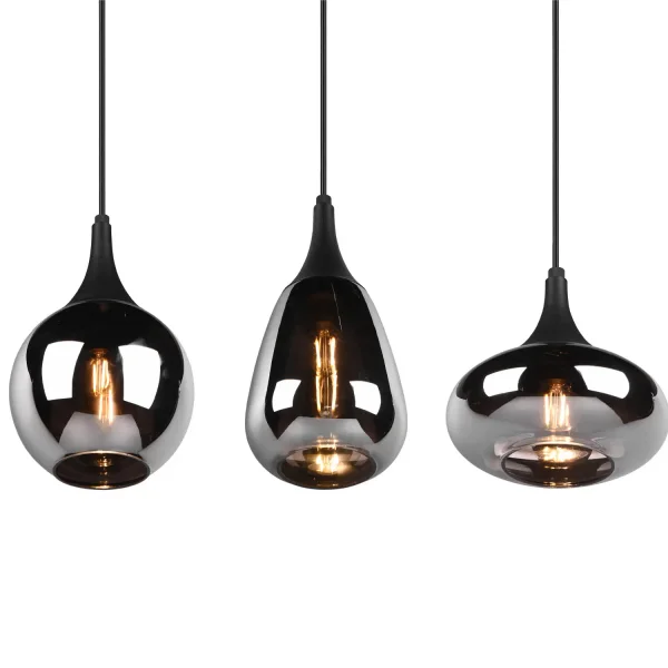 SUSPENSÃO 3 LUZES COR AÇO CROMADO E14 LESLIE