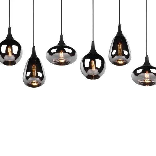 CANDEEIRO DE TETO 6 LUZES COR AÇO CROMADO E14 LESLIE