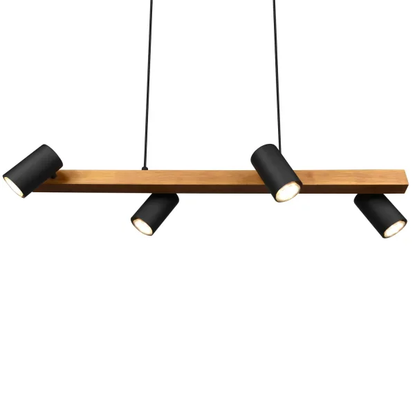 SUSPENSÃO COM 4 LUZES GU10 PRETO GRAFTON