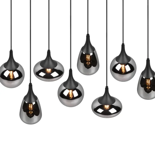 SUSPENSÃO 8 LUZES COR AÇO CROMADO E14 LESLIE