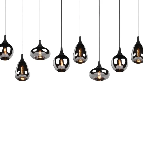 SUSPENSÃO 8 LUZES COR AÇO CROMADO E14 LESLIE