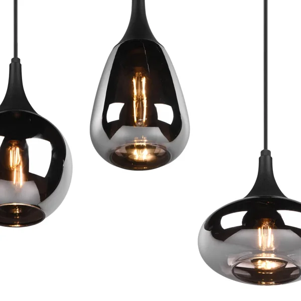 SUSPENSÃO 8 LUZES COR AÇO CROMADO E14 LESLIE