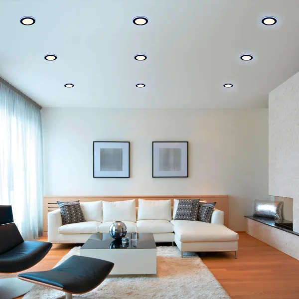 HOLOFOTE REBAIXADO LED 5W 3000K PRETO ARANZA