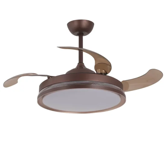 VENTILADOR DE TETO COM PÁS DOBRÁVEIS LED 35W 3000-6000K MARROM LORELEI 2