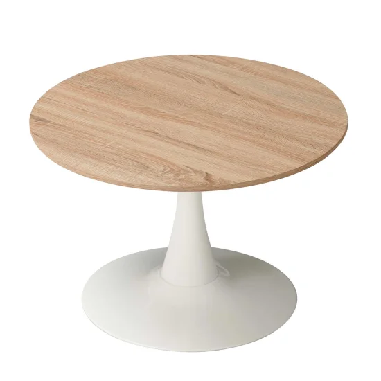 MESA DE CENTRO SAN ANTONI Ø70 CM PATA BLANCA TAPA NATURAL 2