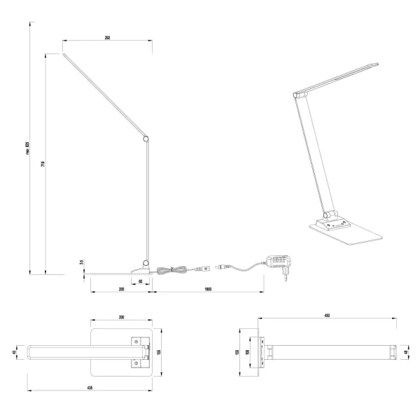 CANDIEIRO DE MESA LED 6,5W 3000-6500K BRANCO THELMA