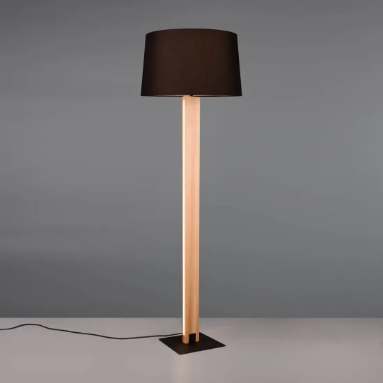 CANDIEIRO DE CHÃO E27 BASE EM MADEIRA COM LED 10W ROXANA 2