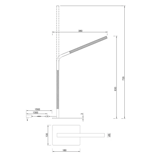 CANDEEIRO DE MESA LED 7W 3000K METAL PRETO NELSON