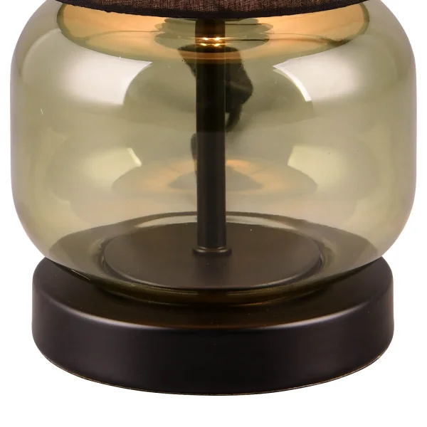 CANDEEIRO DE MESA COM BASE EM VIDRO VERDE E27 ELISEO